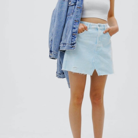 NEW Bershka | Blue High Waist Denim Skirt size 6 - Picture 1 of 9